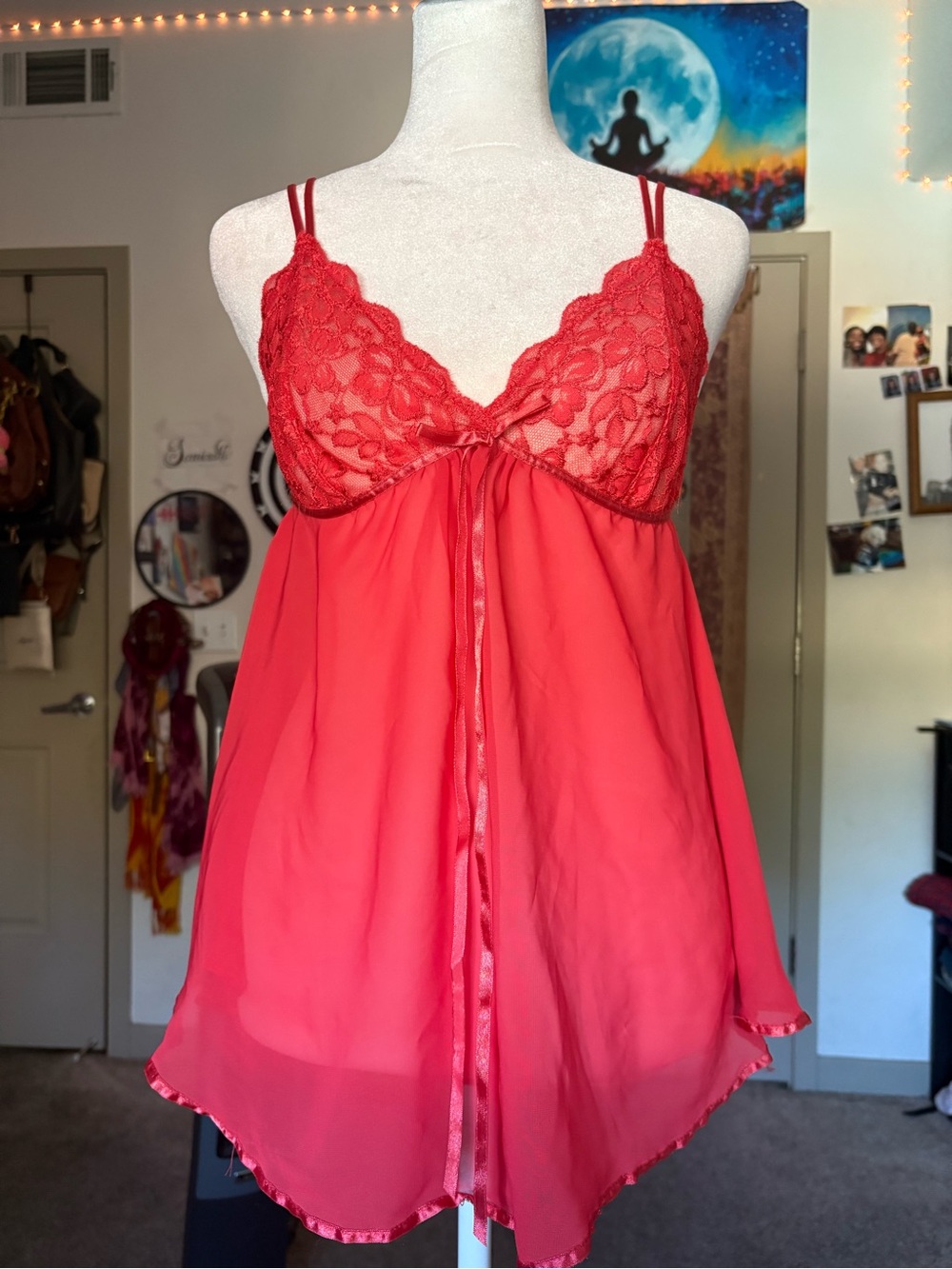 Red Lace Babydoll Nightdress - Women Intimates & Sleepwear